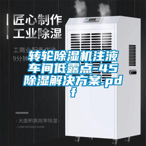 转轮除湿机注液车间低露点-45℃除湿解决方案.pdf